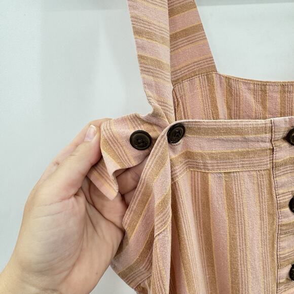 Patagonia W's Garden Island Dress Sz XL Peach Stripe Maxi Button Back Beachy - Picture 4 of 13
